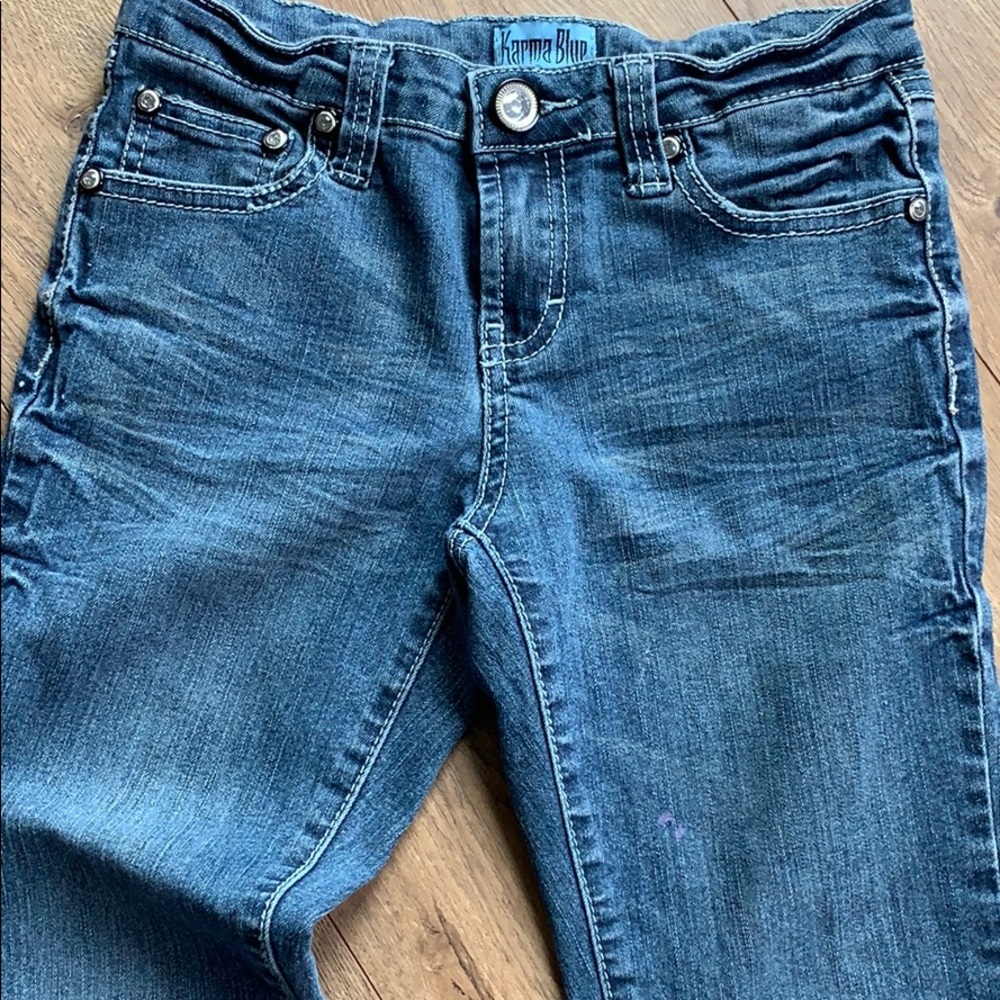 Karma Blue Rhinestone Jeans - Picture 4 of 8